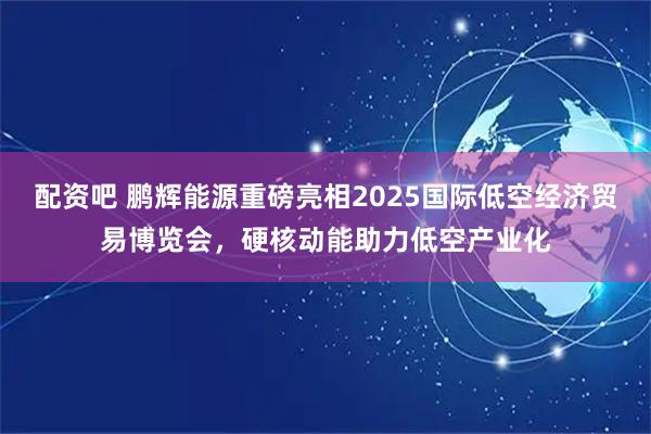 配资吧 鹏辉能源重磅亮相2025国际低空经济贸易博览会，硬核动能助力低空产业化